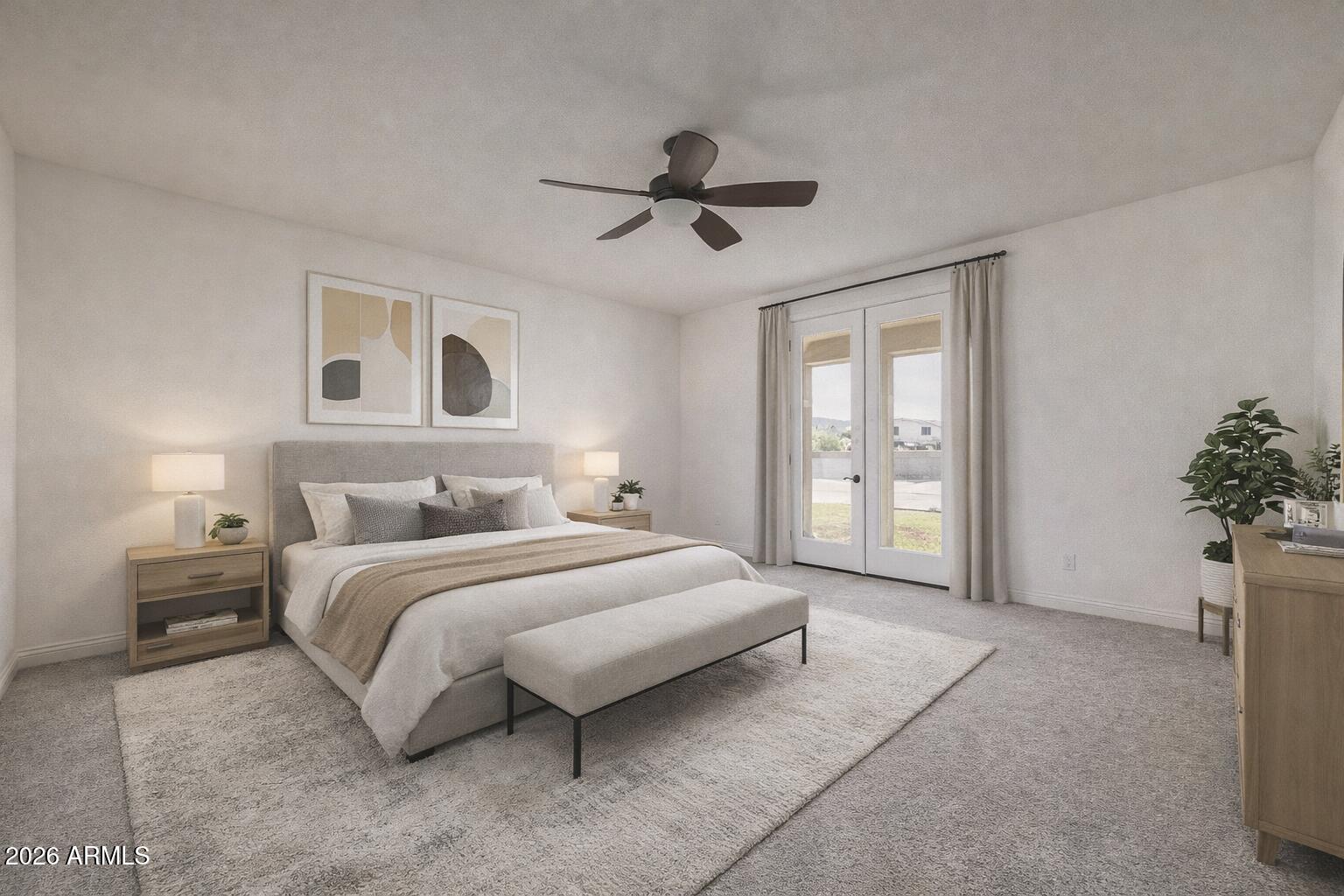 32187 North Royce Road San Tan Valley, AZ 85144 - Photo 12 of 38 a spacious bedroom with a bed and a potted plant