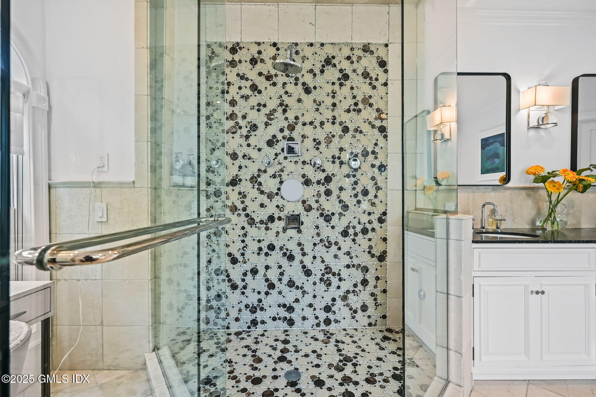 19 Weeds Landing Darien, CT 06820 - Photo 36 of 98 a bathroom with a shower curtain and a sink