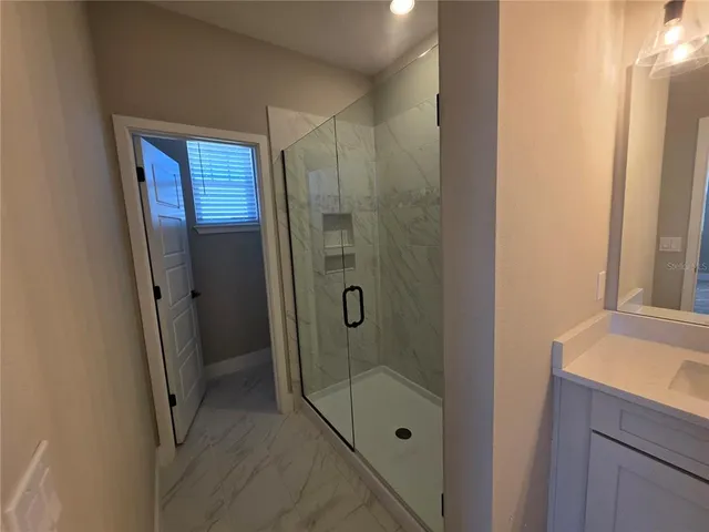 a bathroom with a shower