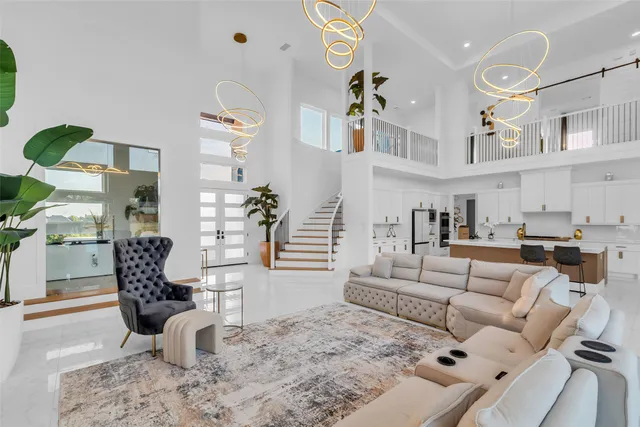 a living room with furniture