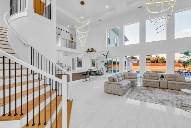 a living room with furniture and a couch