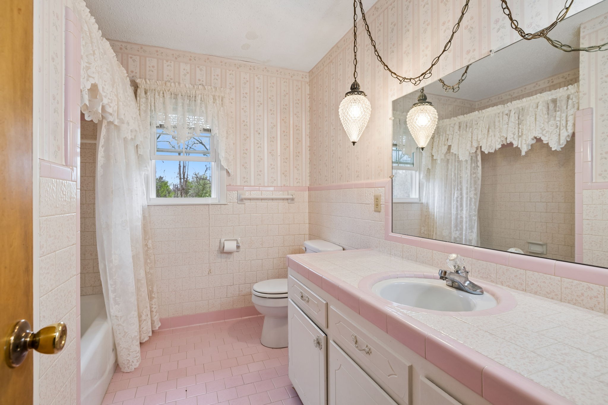 3335 Hill Town Road Santa Fe, TN 38482 - Photo 38 of 72 a bathroom with a granite countertop sink a toilet and a mirror