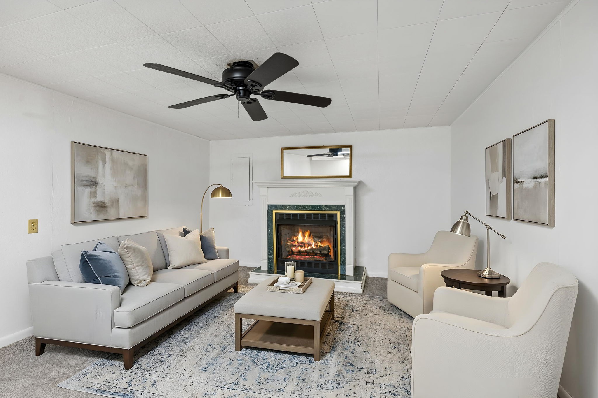 3335 Hill Town Road Santa Fe, TN 38482 - Photo 44 of 72 a living room with furniture and a fireplace