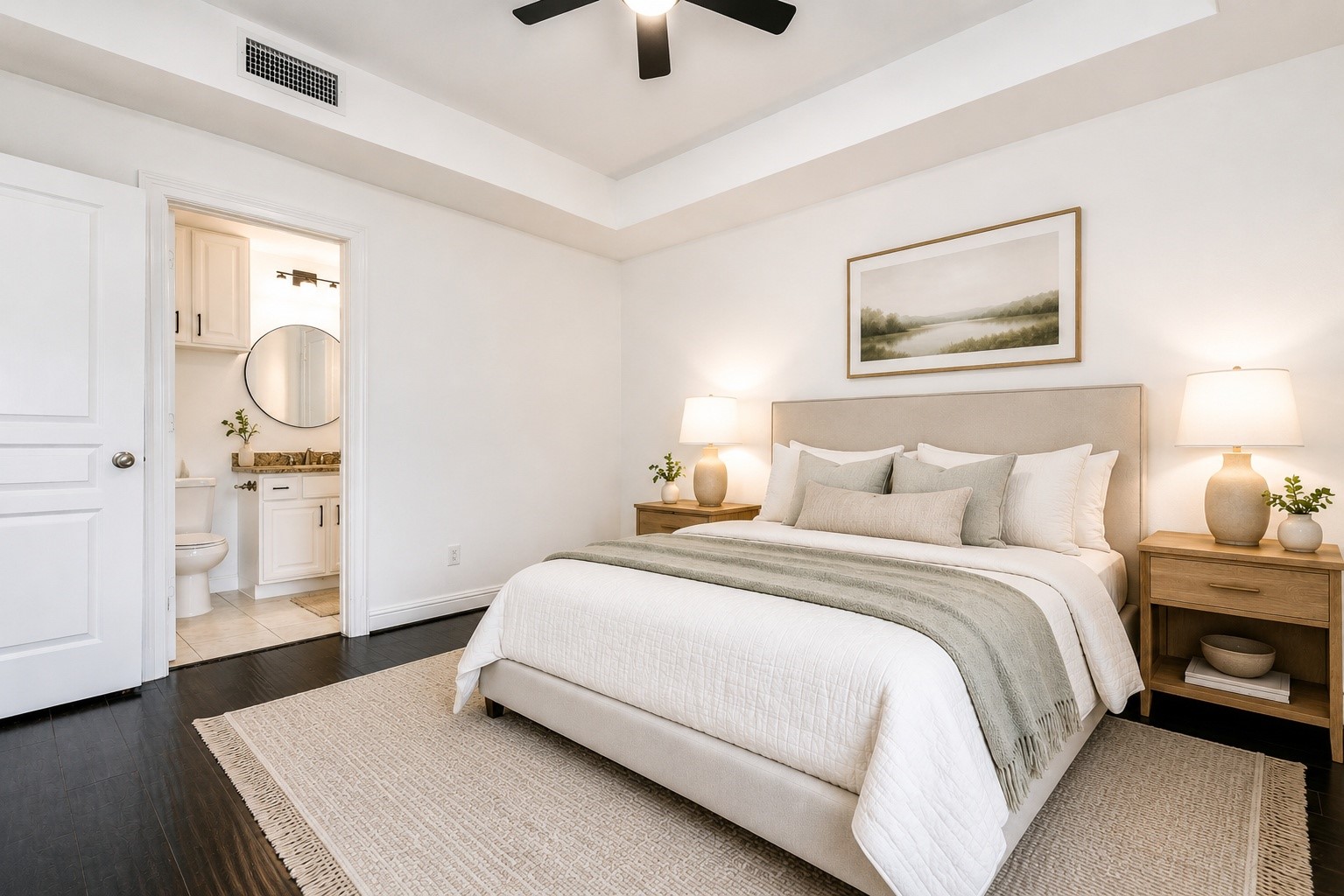 19 Versante Court Houston, TX 77070 - Photo 34 of 40 This inviting guest suite offers a peaceful retreat with soft neutral finishes, designer-inspired details, and direct access to a beautifully appointed private bath. Virtually Staged