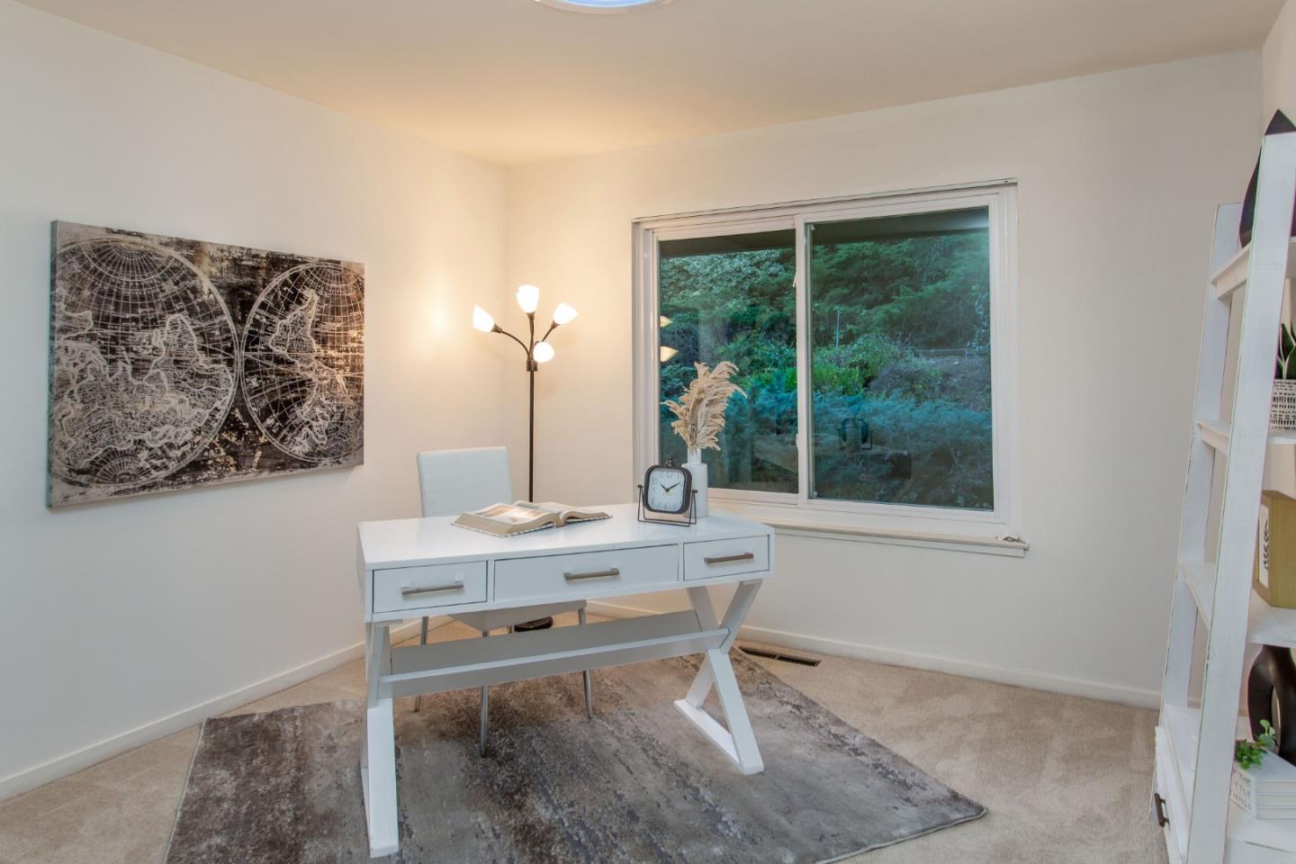 530 Summit Spring Road Woodside, CA 94062 - Photo 15 of 24 a dining room with a window and chairs