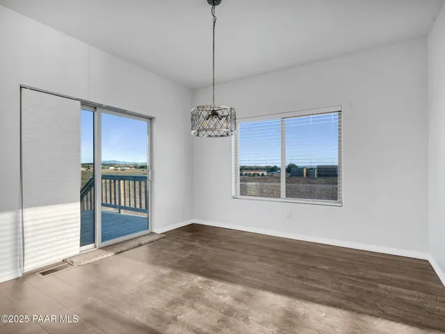 a view of a room with a window