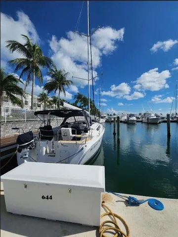 a view of a lake with couches