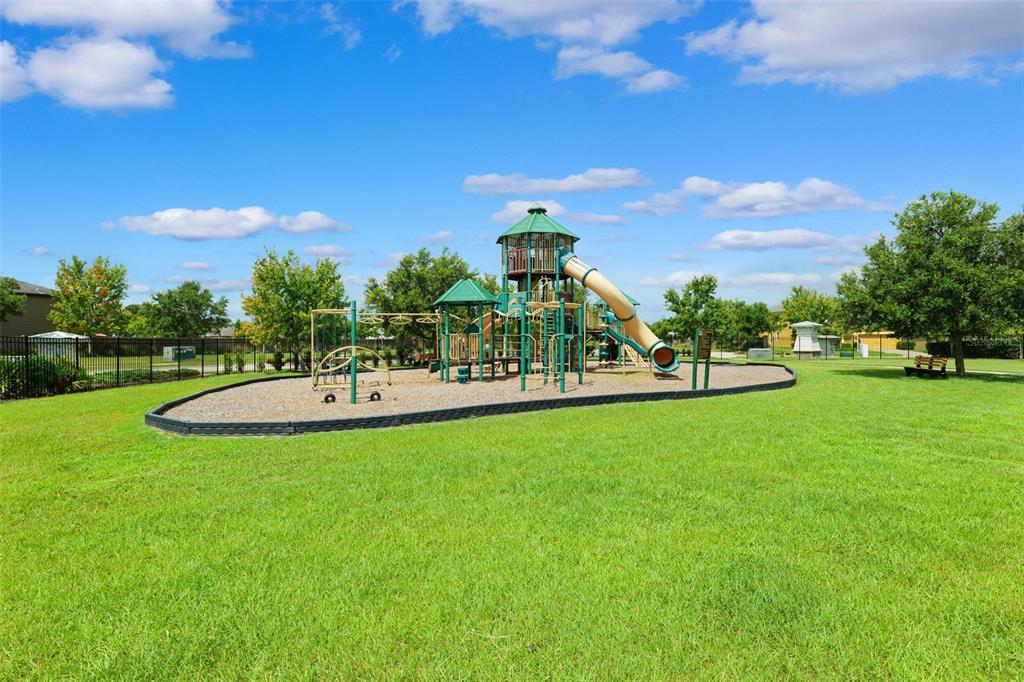 1653 Nature View Drive Lutz, FL 33558 - Photo 46 of 63 a view of a fountain in front of a house with a big yard