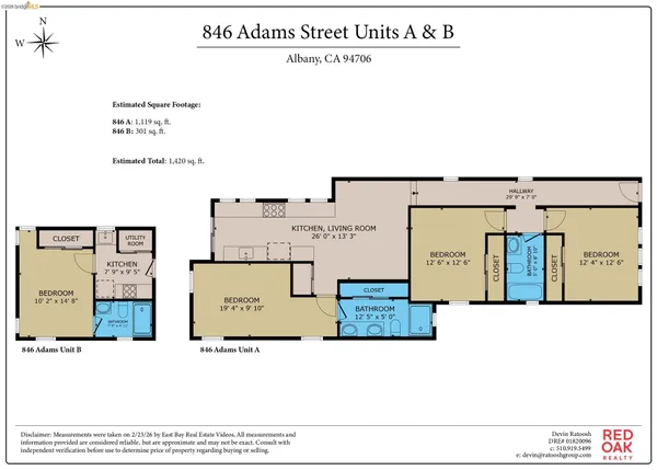 $1,525,000 | 846 Adams Street, Albany, CA 94706