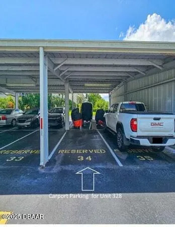 a view of car parked in parking