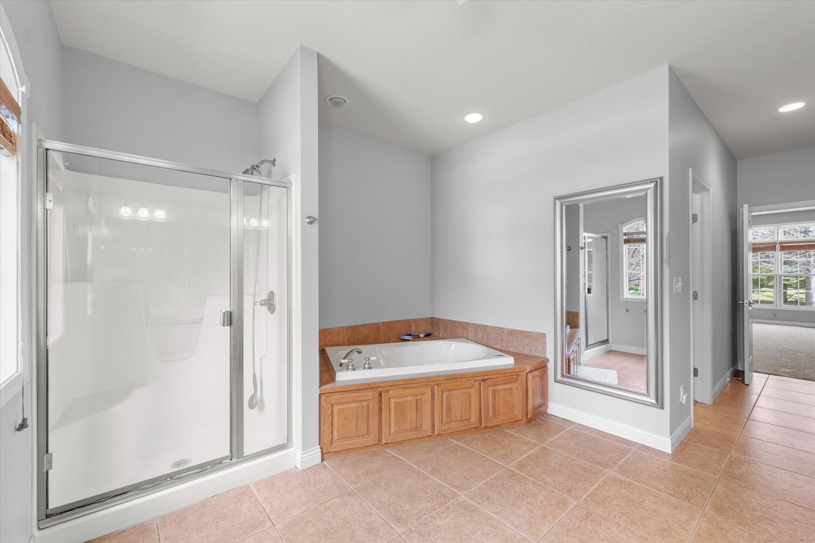 1818 Benodot Street Champaign, IL 61822 - Photo 20 of 41 a spacious bedroom with a bed and a shower