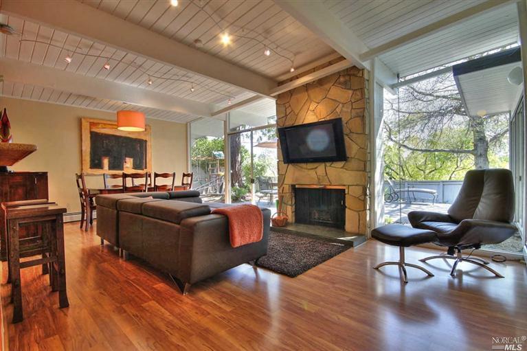 805 Las Colindas Road San Rafael, CA 94903 - Photo 1 of 1 a living room with furniture a fireplace and a flat screen tv