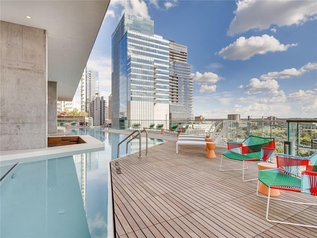 301 West Avenue, Unit 1502 Austin, TX 78701 - Photo 23 of 26 Community pool featuring a view of city and a wooden deck