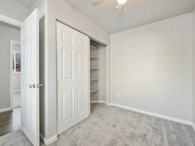 an empty room with windows