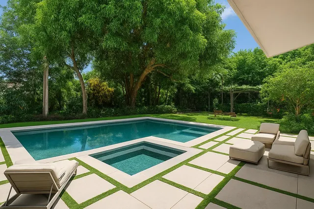 a view of a with a swimming pool