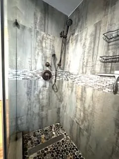 a bathroom with a shower