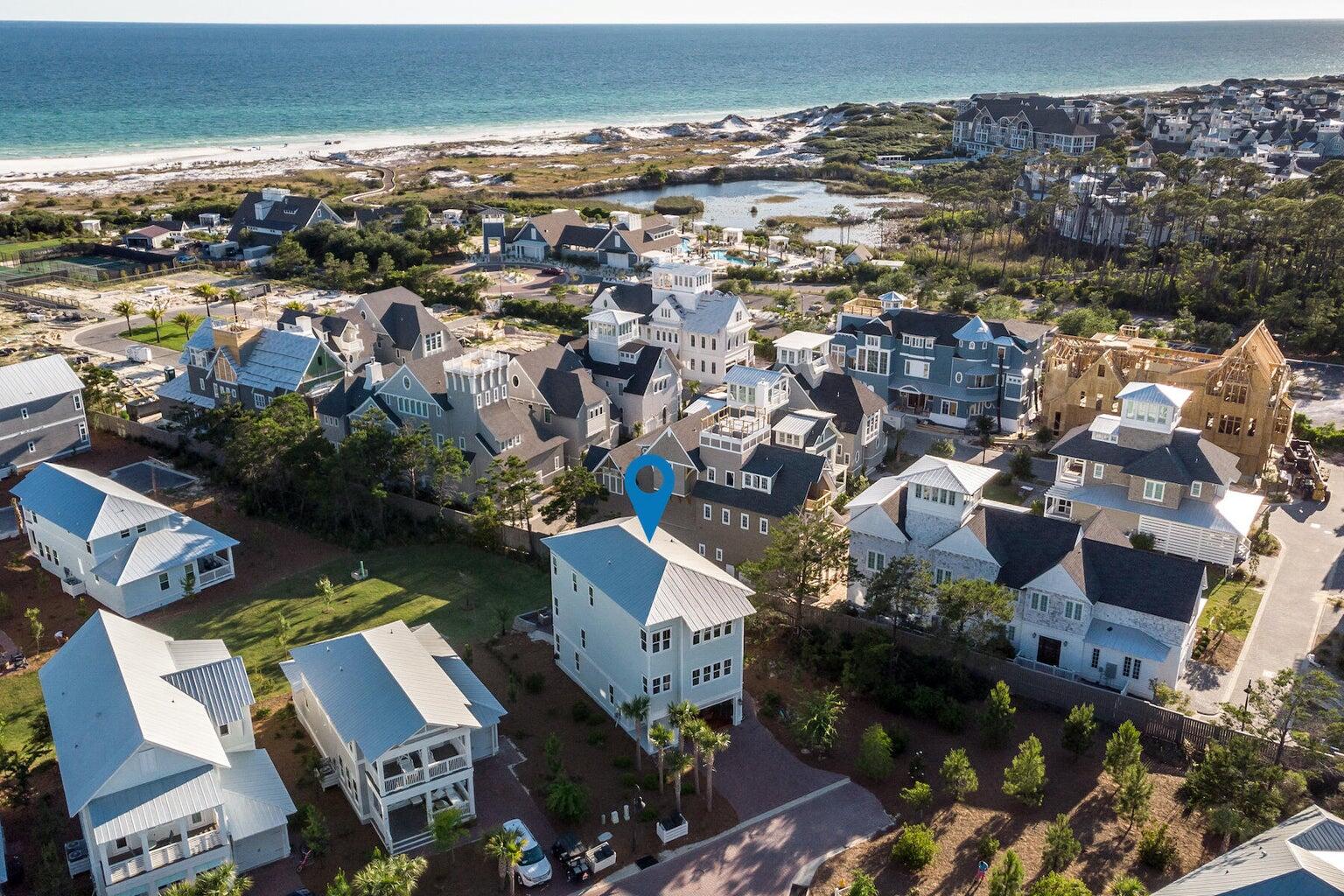 4 Clipper Street, Unit 1 Inlet Beach, FL 32461 - Photo 26 of 32 an aerial view of residential houses with outdoor space