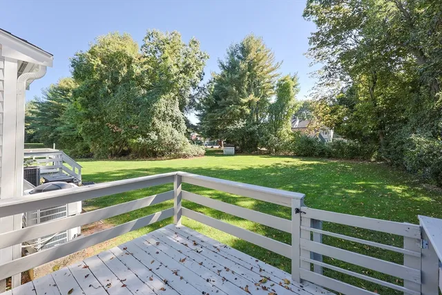 a view of a bench in a garden