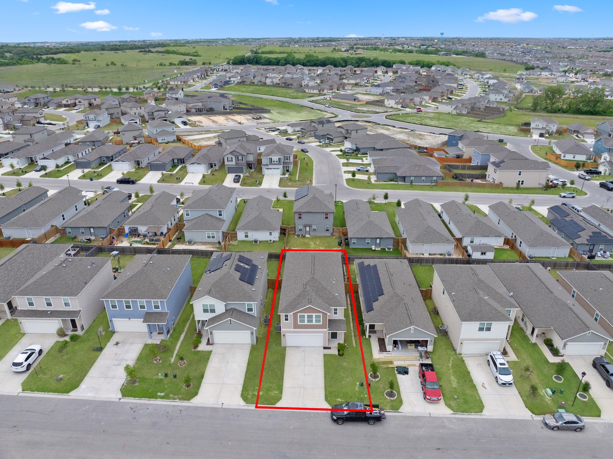 241 Night Riders Way Jarrell, TX 76537 - Photo 2 of 39 Aerial overview of property's location with property parcel outlined