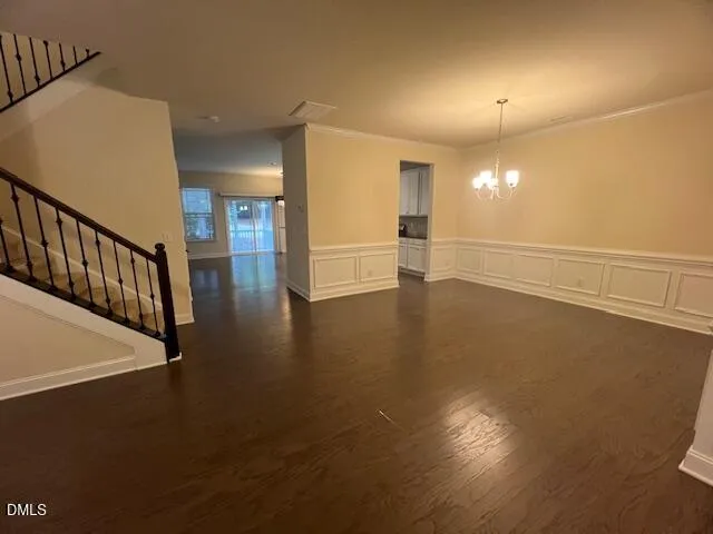 a view of a room with a window