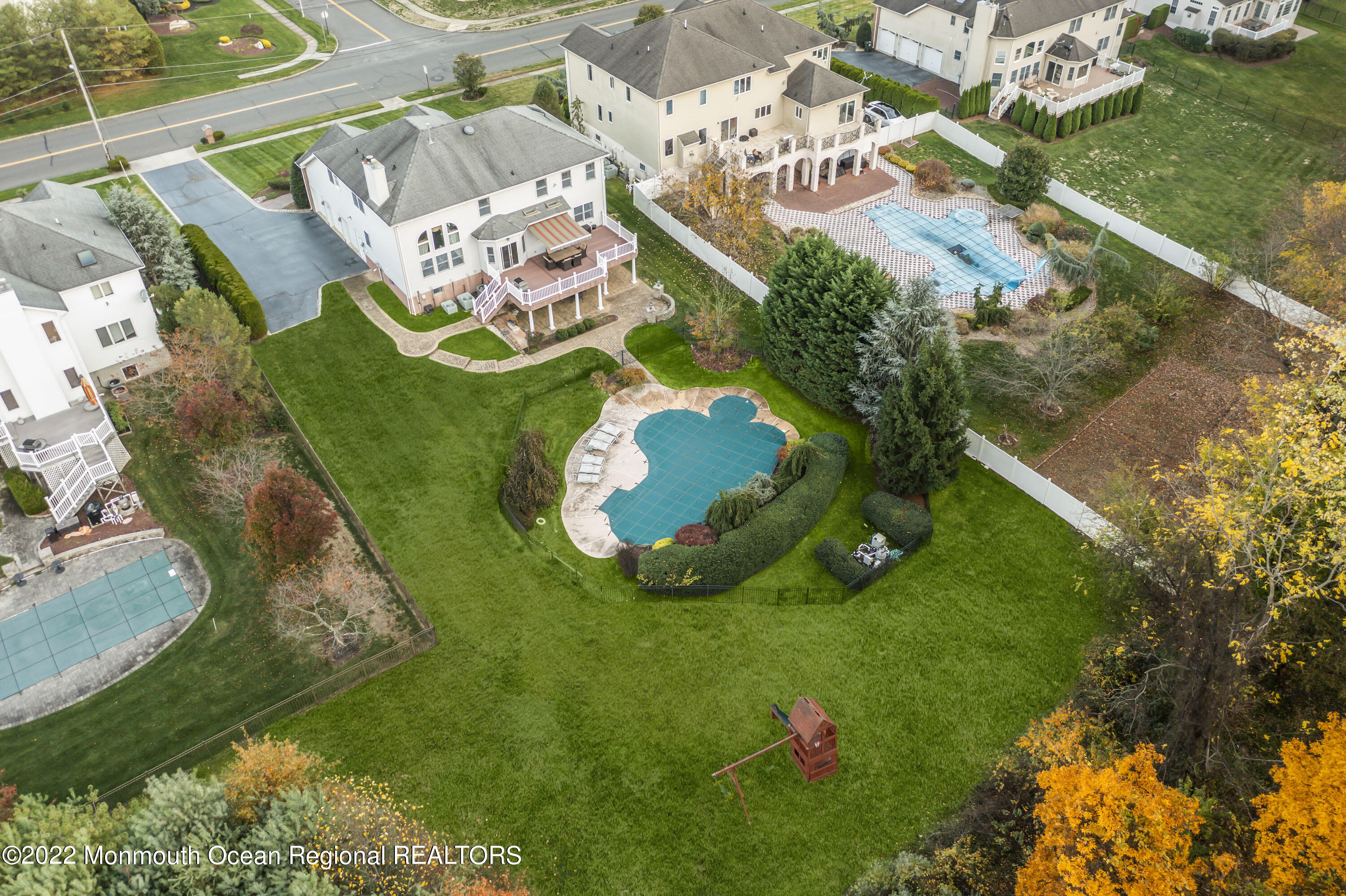 a view of a table and chairs in patio