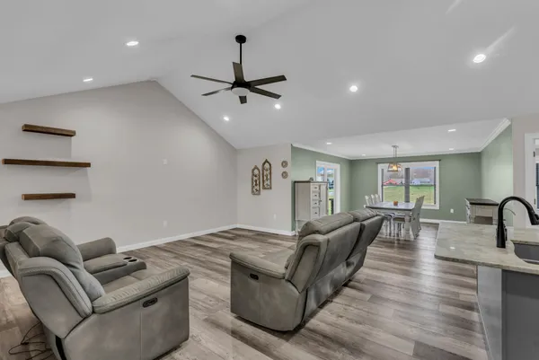 a living room with furniture