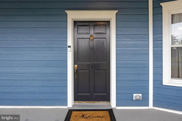 a view of front door of house