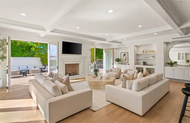 a view of a terrace with a bench