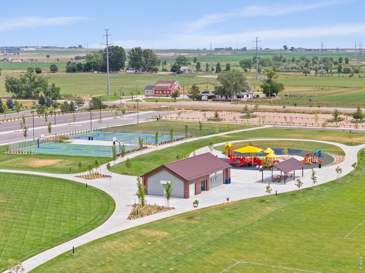 2910 Water View Street Timnath, CO 80547 - Photo 47 of 50 an aerial view of a swimming pool and lake view