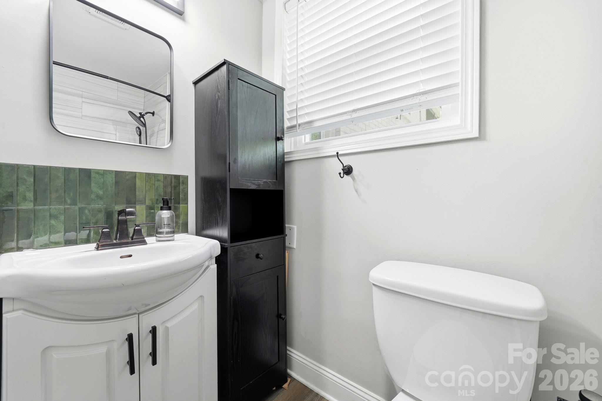 7552 Idlewild Road Charlotte, NC 28212 - Photo 21 of 40 a bathroom with a sink toilet and mirror
