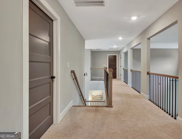 a view of a balcony from door