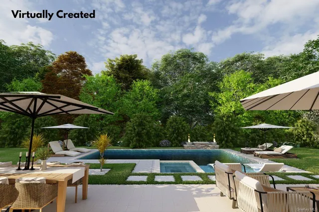 a view of yard with outdoor seating