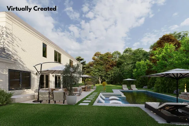 a view of outdoor space yard deck patio and fire pit