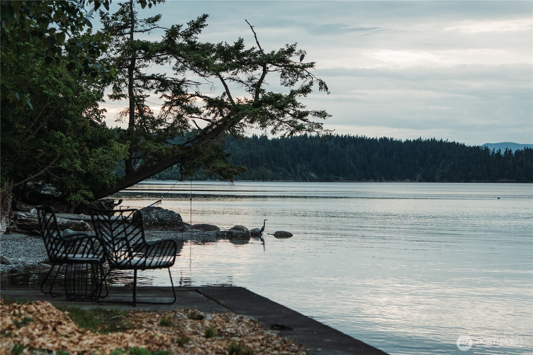 4869 Mercer Road Bow, WA 98232 - Photo 22 of 34 a view of swimming pool with outdoor seating and plants