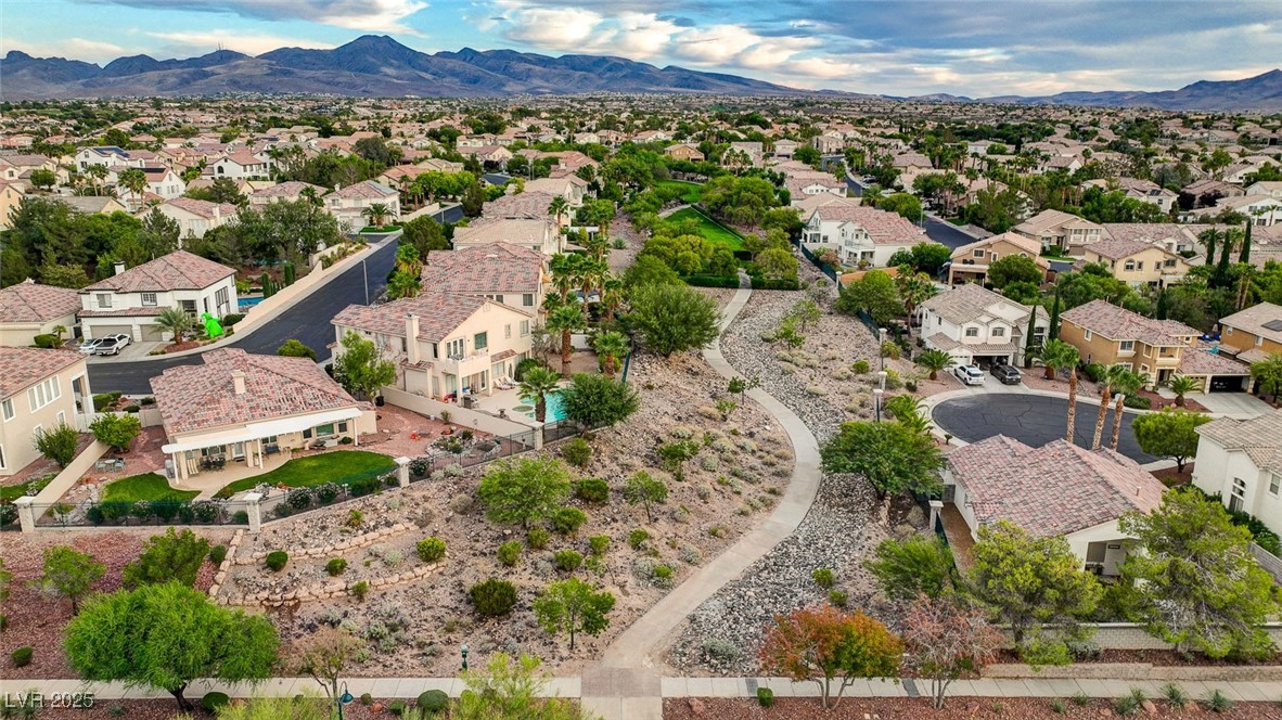 1335 Rolling Sunset Street Henderson, NV 89052 - Photo 69 of 72 Birds eye view of property with a mountain view an