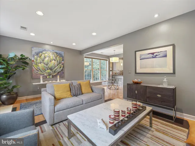 a living room with furniture rug and window