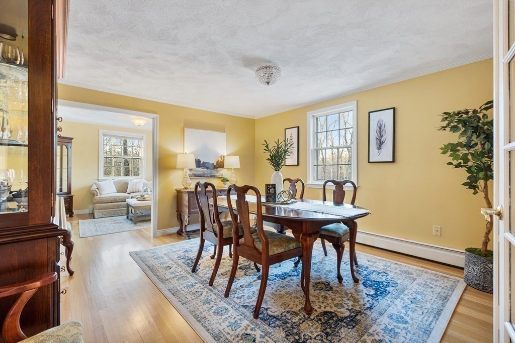 420 Old Harvard Road Boxborough, MA 01719 - Photo 14 of 37 a view of a dining room with furniture window and wooden floor