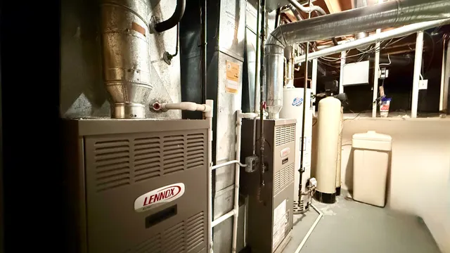 a view of a brick house with a sink and a window