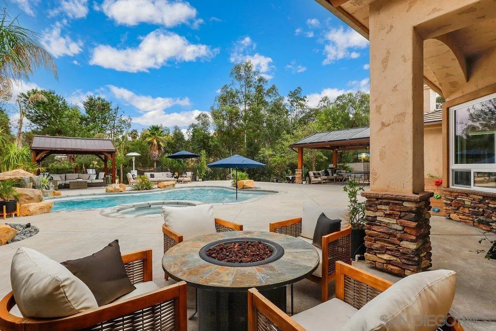11130 Boulder Pass Escondido, CA 92026 - Photo 39 of 55 a view of a patio with couches table and chairs and potted plants