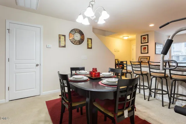 a view of a dining room and livingroom view