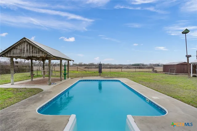 a view of a lake in middle of the town