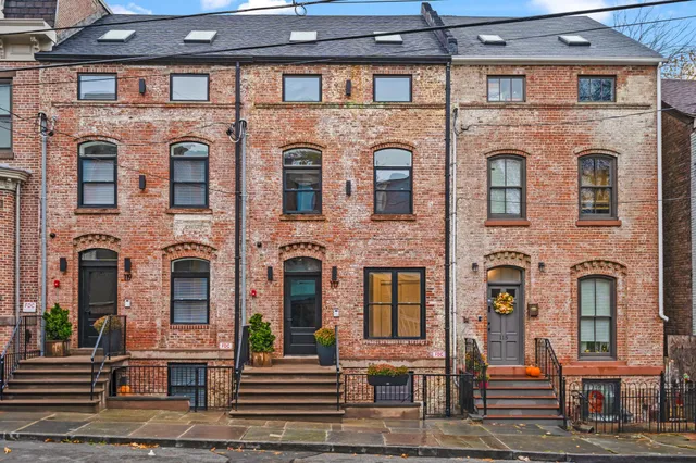 front view of a brick building