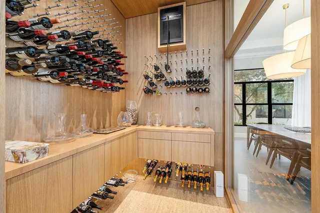 a view of a dining room