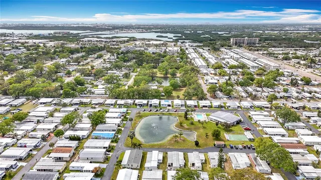a view of a lake from a yard