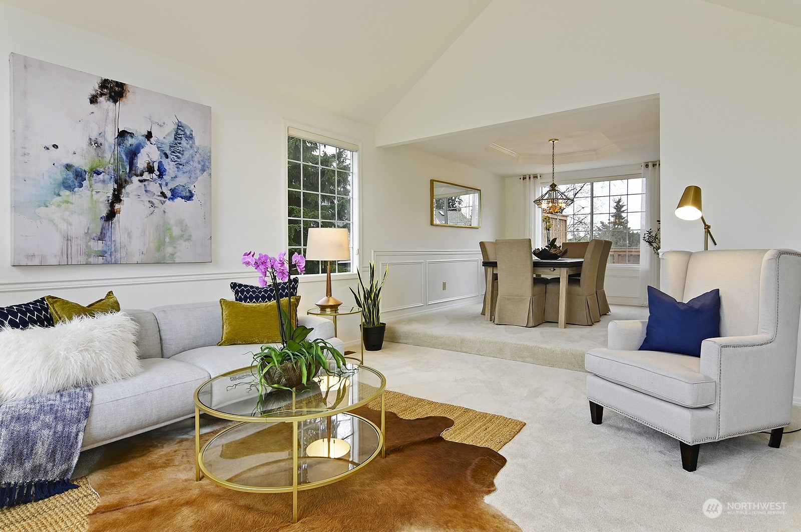 9117 Northeast 151st Street Bothell, WA 98011 - Photo 3 of 31 a living room with furniture and a fireplace