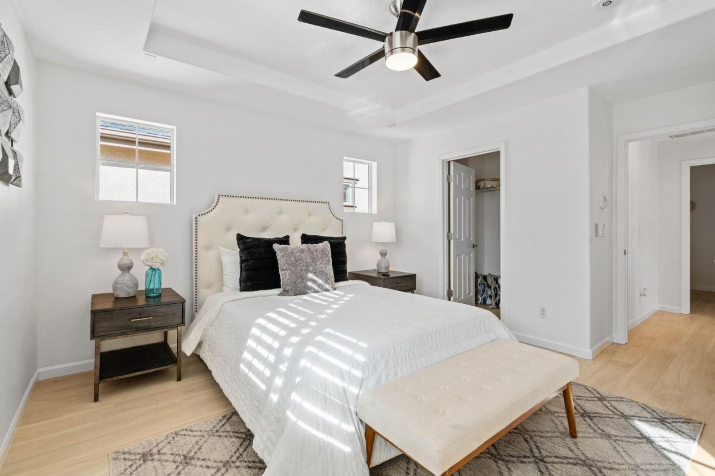 4203 Tobin Circle Santa Clara, CA 95054 - Photo 34 of 51 a bedroom with a bed and a lamp on table