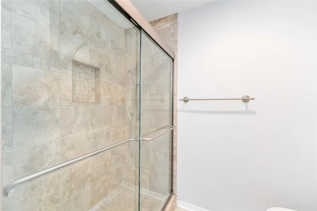a bathroom with a shower