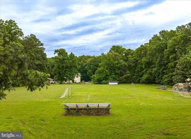a view of a lake with a big yard
