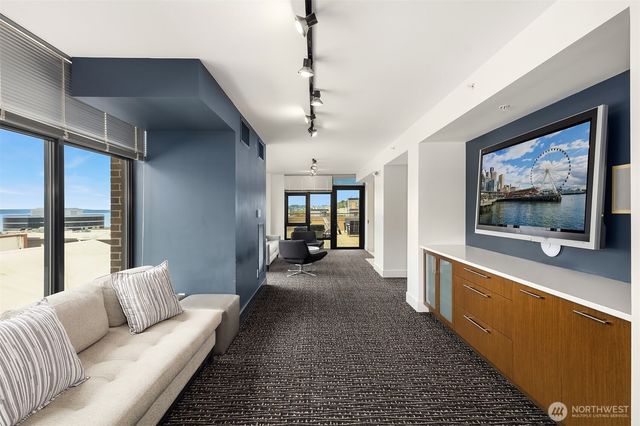 a large kitchen with lots of counter space