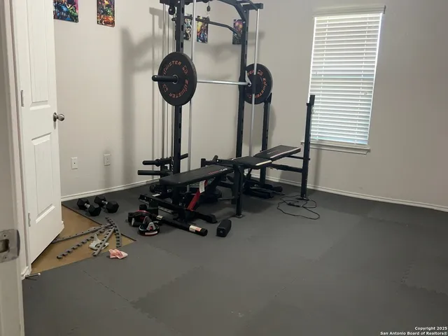 an empty room with a window